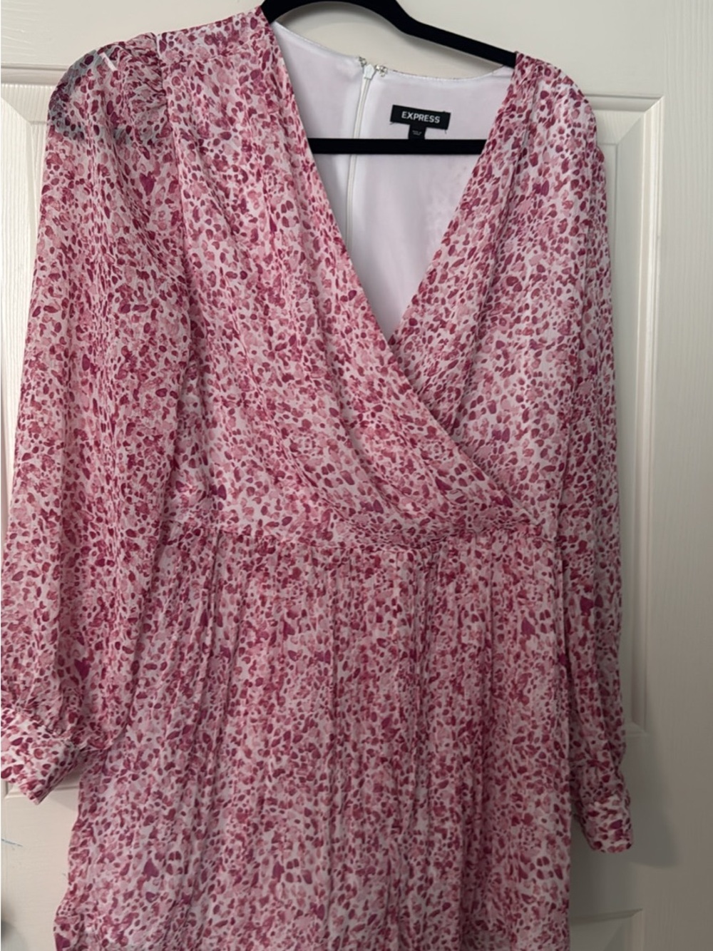 Express Rose-Print Surplice Dress